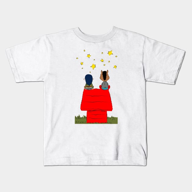 Bojack, Diane and the stars Kids T-Shirt by SIMPLICITEE